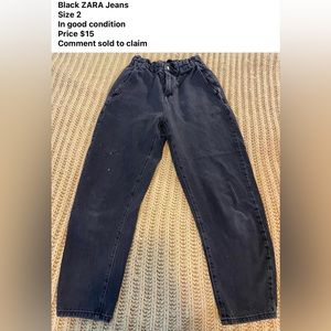 Zara faded black jeans